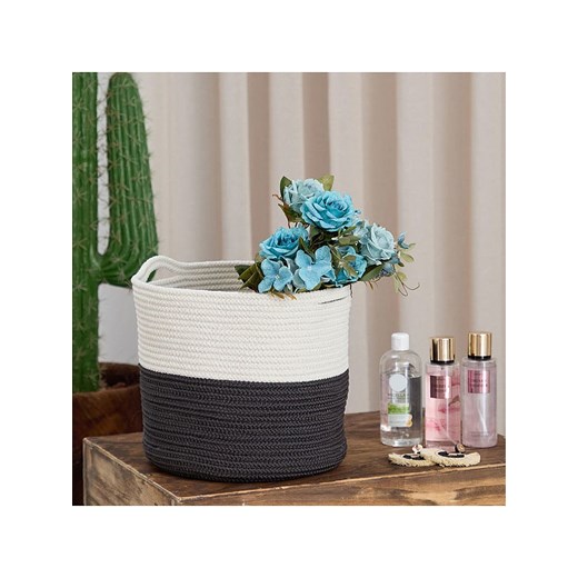 ABERTO DESIGN Kosz w kolorze biało-czarnym - 19 x 28 x 20 cm ze sklepu Limango Polska w kategorii Akcesoria i przechowywanie - zdjęcie 187708904