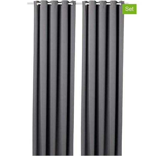 ABERTO DESIGN Zasłony (2 szt.) w kolorze antracytowym ze sklepu Limango Polska w kategorii Tekstylia - zdjęcie 187709193