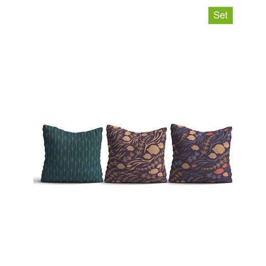 ABERTO DESIGN Poduszki (3 szt.) w kolorze niebiesko-zielono-beżowym ze sklepu Limango Polska w kategorii Poduszki dekoracyjne - zdjęcie 187709242