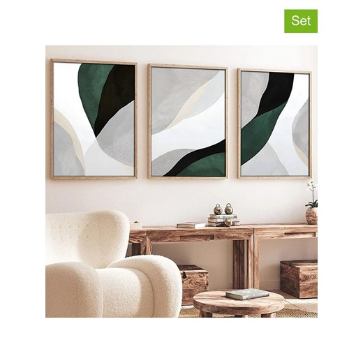 ABERTO DESIGN Druki artystyczne (3 szt.) w ramce ze sklepu Limango Polska w kategorii Obrazy - zdjęcie 187709310
