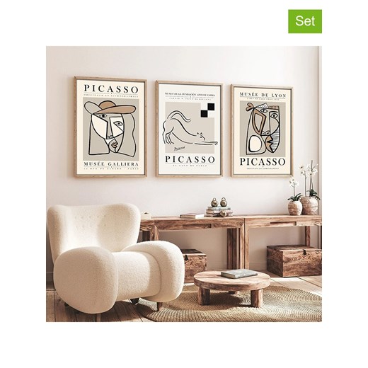 ABERTO DESIGN Druki artystyczne (3 szt.) w drewnianej ramce ze sklepu Limango Polska w kategorii Obrazy - zdjęcie 187709321