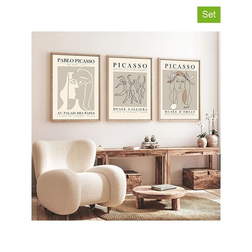 ABERTO DESIGN Druki artystyczne (3 szt.) w ramce ze sklepu Limango Polska w kategorii Obrazy - zdjęcie 187709323