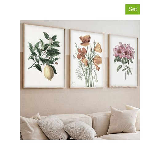 ABERTO DESIGN Druki artystyczne (3 szt.) w ramce ze sklepu Limango Polska w kategorii Obrazy - zdjęcie 187709341