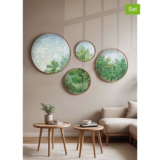 ABERTO DESIGN Druki artystyczne (4 szt.) w drewnianej ramce ze sklepu Limango Polska w kategorii Obrazy - zdjęcie 187709350