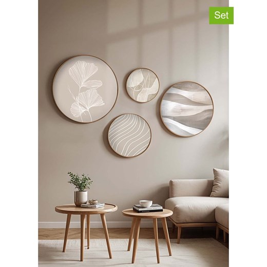 ABERTO DESIGN Druki artystyczne (4 szt.) w drewnianej ramce ze sklepu Limango Polska w kategorii Obrazy - zdjęcie 187709352