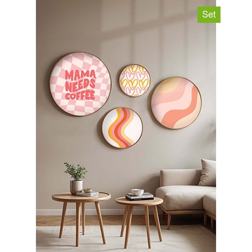 ABERTO DESIGN Druki artystyczne (4 szt.) w drewnianej ramce ze sklepu Limango Polska w kategorii Obrazy - zdjęcie 187709354