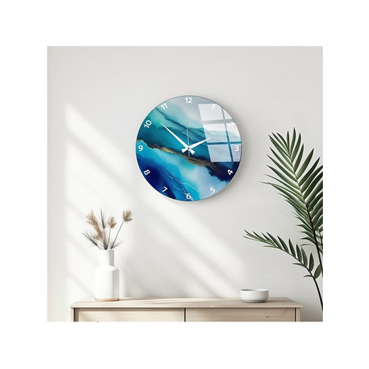 ABERTO DESIGN Zegar ścienny w kolorze niebiesko-turkusowym - Ø 40 cm ze sklepu Limango Polska w kategorii Zegary - zdjęcie 187709370