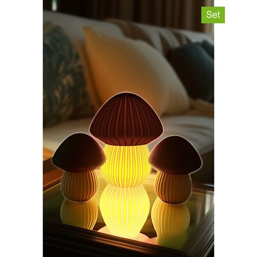 ABERTO DESIGN Świeczniki (3 szt.) w kolorze kremowo-brązowym ze sklepu Limango Polska w kategorii Świeczniki - zdjęcie 187709602