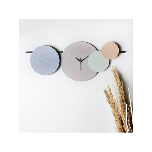 ABERTO DESIGN Zegar ścienny &quot;Maxico&quot; w kolorze zielono-błękitno-jasnobrązowym - 75 x 30 cm ze sklepu Limango Polska w kategorii Zegary - zdjęcie 187709660