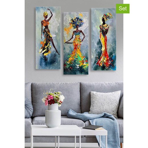 ABERTO DESIGN Druki (3 szt.) &quot;CU01&quot; na płótnie - 50 x 70 cm ze sklepu Limango Polska w kategorii Obrazy - zdjęcie 187709664