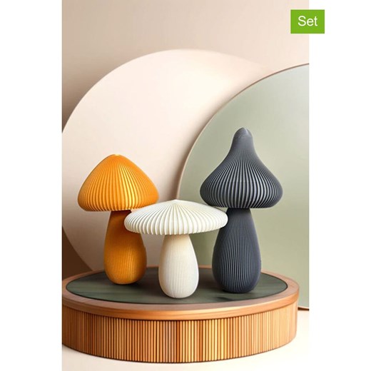 ABERTO DESIGN Dekoracje (3 szt.) w kolorze białym, złotym i szarym ze sklepu Limango Polska w kategorii Dekoracje - zdjęcie 187709684