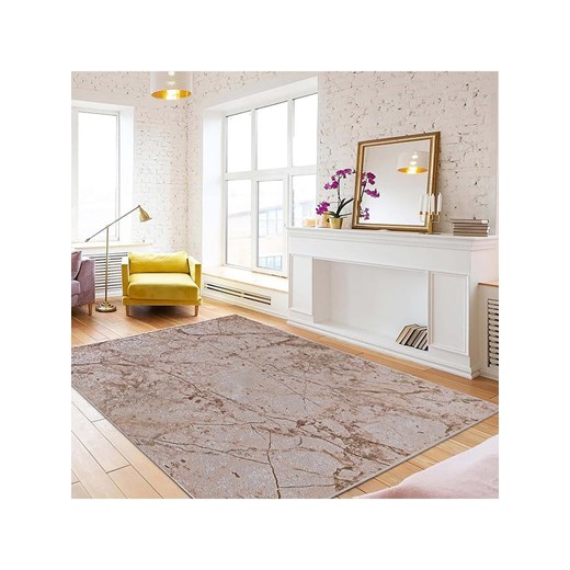 ABERTO DESIGN Dywan w kolorze jasnobrązowo-jasnoróżowym ze sklepu Limango Polska w kategorii Dywany - zdjęcie 187710481