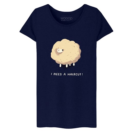 WOOOP Koszulka &quot;Haircut Sheep&quot; w kolorze granatowym ze sklepu Limango Polska w kategorii Bluzki damskie - zdjęcie 187710730