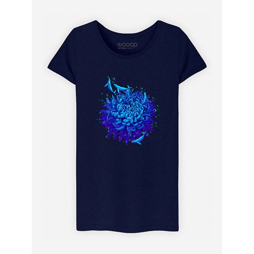 WOOOP Koszulka &quot;Sea Flower&quot; w kolorze granatowym ze sklepu Limango Polska w kategorii Bluzki damskie - zdjęcie 187710732