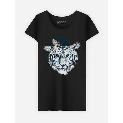 WOOOP Koszulka &quot;Frozen Tiger&quot; w kolorze czarnym ze sklepu Limango Polska w kategorii Bluzki damskie - zdjęcie 187710753