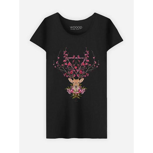 WOOOP Koszulka &quot;Spring Deer&quot; w kolorze czarnym ze sklepu Limango Polska w kategorii Bluzki damskie - zdjęcie 187710754