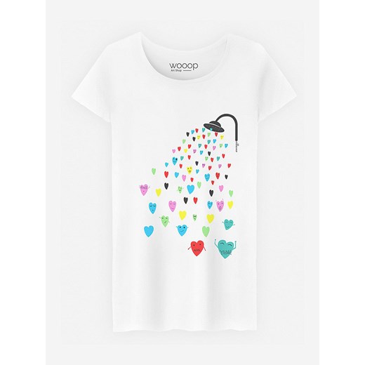 WOOOP Koszulka &quot;Love Shower&quot; w kolorze białym ze sklepu Limango Polska w kategorii Bluzki damskie - zdjęcie 187710764