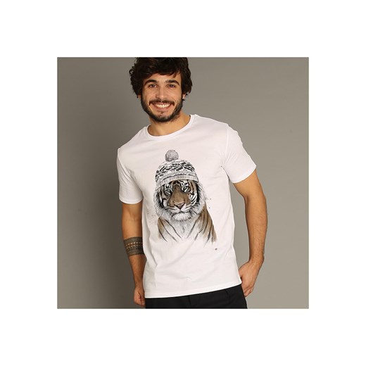 WOOOP Koszulka &quot;Siberian Tiger&quot; w kolorze białym ze sklepu Limango Polska w kategorii T-shirty męskie - zdjęcie 187710772