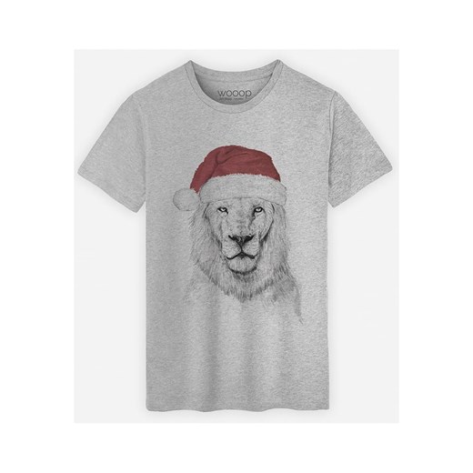 WOOOP Koszulka &quot;Santa Lion&quot; w kolorze szarym ze sklepu Limango Polska w kategorii T-shirty męskie - zdjęcie 187710804