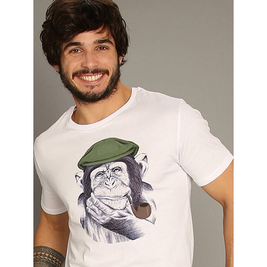 WOOOP Koszulka &quot;Mr. Chimp&quot; w kolorze białym ze sklepu Limango Polska w kategorii T-shirty męskie - zdjęcie 187710822