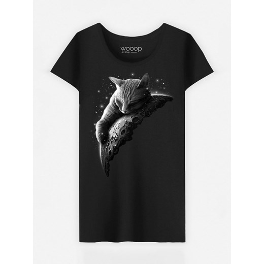 WOOOP Koszulka &quot;Moon Cat&quot; w kolorze czarnym ze sklepu Limango Polska w kategorii Bluzki damskie - zdjęcie 187710870