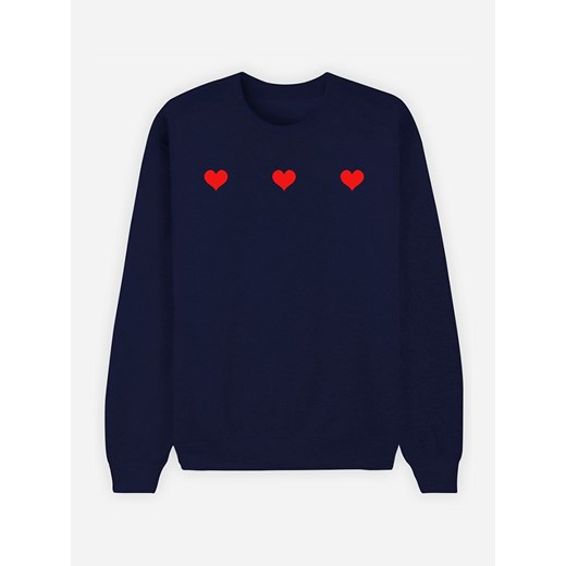 WOOOP Bluza &quot;Trois Petits Coeurs&quot; w kolorze granatowym ze sklepu Limango Polska w kategorii Bluzy damskie - zdjęcie 187710873