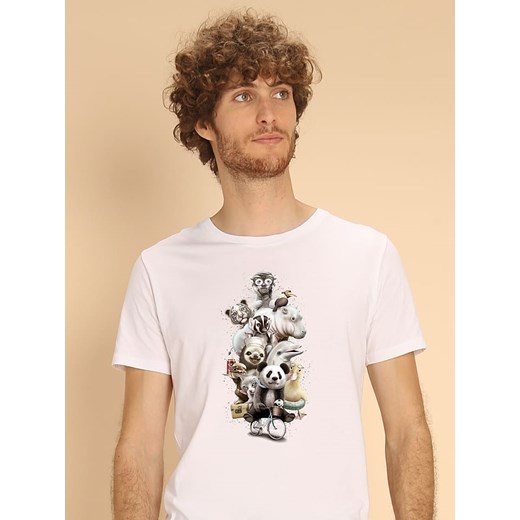 WOOOP Koszulka &quot;Zoo Escape&quot; w kolorze białym ze sklepu Limango Polska w kategorii T-shirty męskie - zdjęcie 187710912