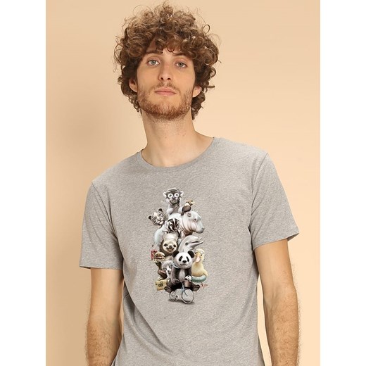 WOOOP Koszulka &quot;Zoo Escape&quot; w kolorze szarym ze sklepu Limango Polska w kategorii T-shirty męskie - zdjęcie 187710914