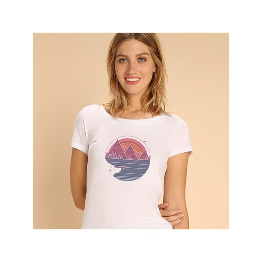 WOOOP Koszulka &quot;The mountains are calling&quot; w kolorze białym ze sklepu Limango Polska w kategorii Bluzki damskie - zdjęcie 187710940