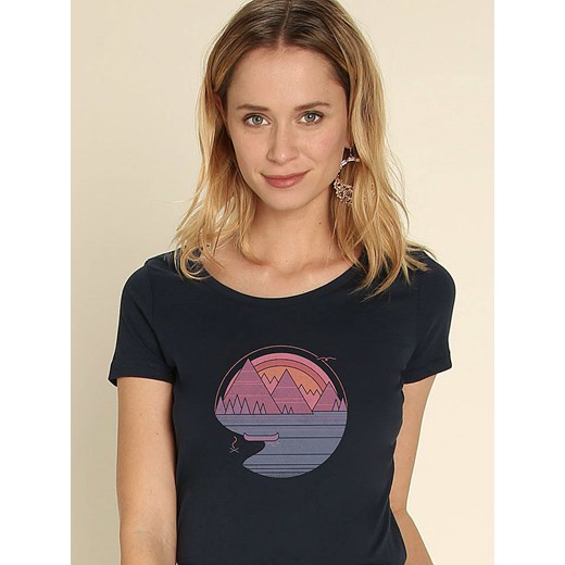WOOOP Koszulka &quot;The mountains are calling&quot; w kolorze granatowym ze sklepu Limango Polska w kategorii Bluzki damskie - zdjęcie 187710941