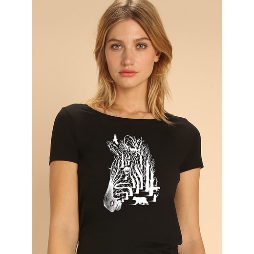 WOOOP Koszulka &quot;Zebra&quot; w kolorze czarnym ze sklepu Limango Polska w kategorii Bluzki damskie - zdjęcie 187710943