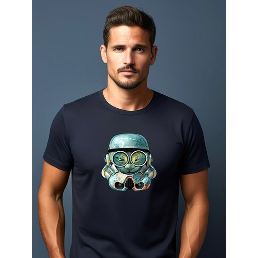 WOOOP Koszulka &quot;Trooper Cat&quot; w kolorze granatowym ze sklepu Limango Polska w kategorii T-shirty męskie - zdjęcie 187710963