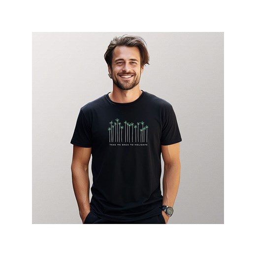 WOOOP Koszulka &quot;Take me back to holidays&quot; w kolorze czarnym ze sklepu Limango Polska w kategorii T-shirty męskie - zdjęcie 187711024