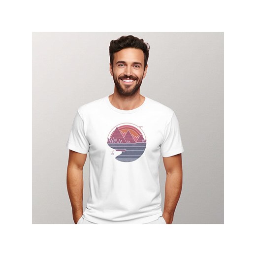 WOOOP Koszulka &quot;The mountains are calling&quot; w kolorze białym ze sklepu Limango Polska w kategorii T-shirty męskie - zdjęcie 187711034