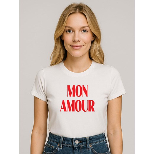 WOOOP Koszulka &quot;Mon Amour&quot; w kolorze kremowym ze sklepu Limango Polska w kategorii Bluzki damskie - zdjęcie 187711062