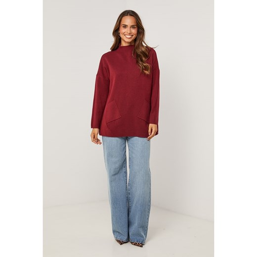 Soft Cashmere Sweter w kolorze bordowym ze sklepu Limango Polska w kategorii Swetry damskie - zdjęcie 187711133