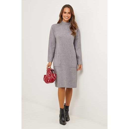 Soft Cashmere Sukienka dzianinowa w kolorze szarym ze sklepu Limango Polska w kategorii Sukienki - zdjęcie 187711361