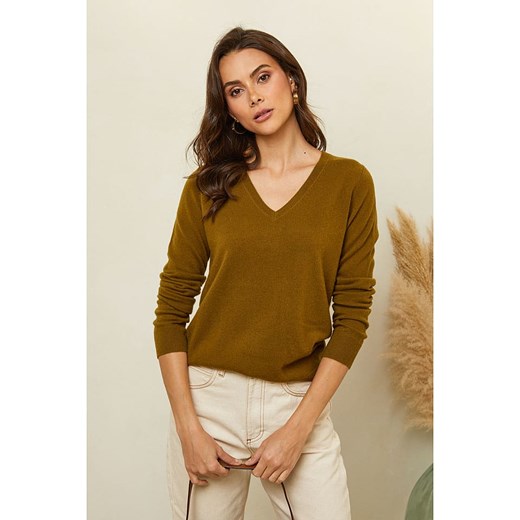 Soft Cashmere Sweter w kolorze oliwkowym ze sklepu Limango Polska w kategorii Swetry damskie - zdjęcie 187711400