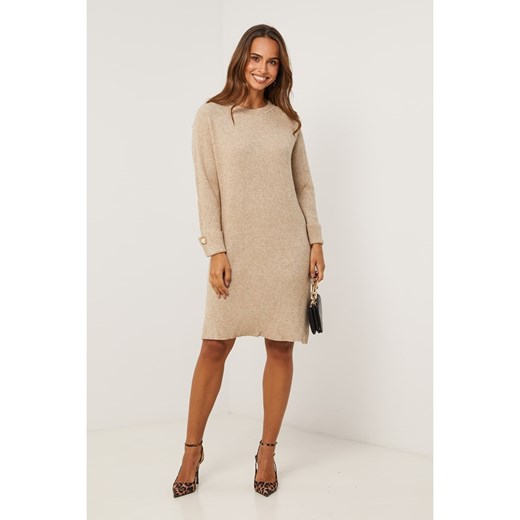 Soft Cashmere Sukienka dzianinowa w kolorze beżowym ze sklepu Limango Polska w kategorii Sukienki - zdjęcie 187712274
