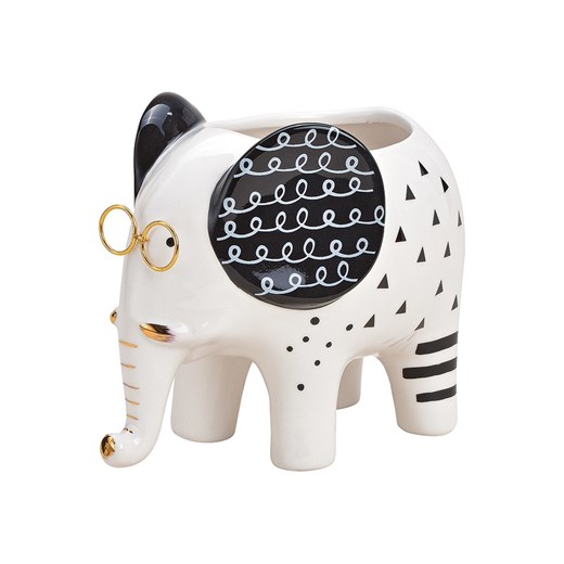 G. Wurm Doniczka &quot;Elephant&quot; w kolorze biało-czarnym - 16 x 13 x 11 cm ze sklepu Limango Polska w kategorii Doniczki i osłonki - zdjęcie 187712940