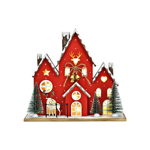 G. Wurm Lampa dekoracyjna LED &quot;Christmas House&quot; w kolorze czerwonym - 23 x 20 x 8 cm ze sklepu Limango Polska w kategorii Oświetlenie - zdjęcie 187712971