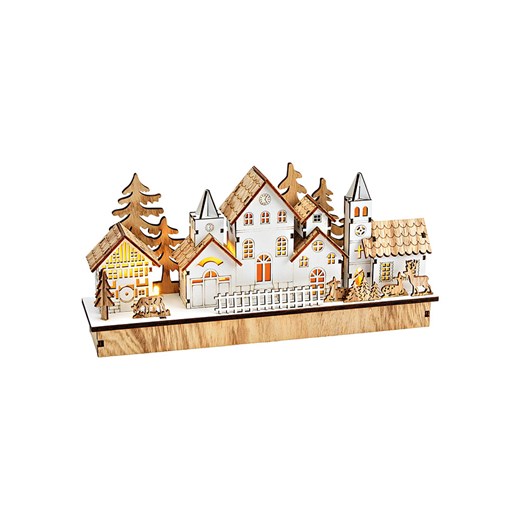 G. Wurm Lampa dekoracyjna LED &quot;Winter Scene&quot; w kolorze beżowo-białym - 30 x 14 x 7 cm ze sklepu Limango Polska w kategorii Oświetlenie - zdjęcie 187712973