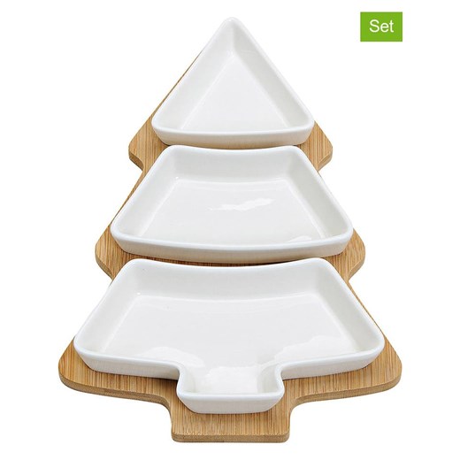 G. Wurm 4-częściowy zestaw w kolorze jasnobrązowo-białym - 27 x 4 x 19 cm ze sklepu Limango Polska w kategorii Misy i tace dekoracyjne - zdjęcie 187712993