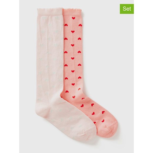 Benetton Skarpety (2 pary) w kolorze czerwono-jasnoróżowym ze sklepu Limango Polska w kategorii Skarpetki dziecięce - zdjęcie 187713763