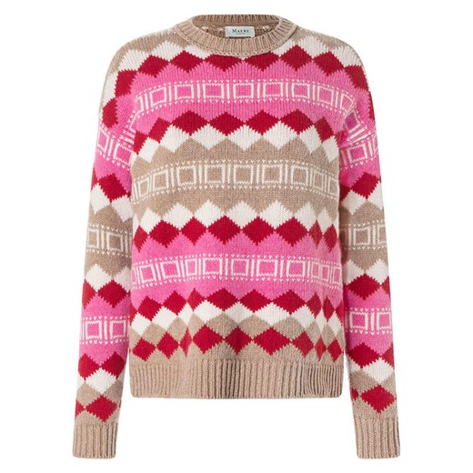Maerz Muenchen Wełniany sweter w kolorze beżowo-różowo-czerwonym ze sklepu Limango Polska w kategorii Swetry damskie - zdjęcie 187717170
