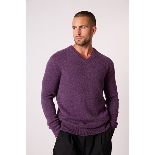 Perfect Cashmere Kaszmirowy sweter &quot;Enzo&quot; w kolorze fioletowym ze sklepu Limango Polska w kategorii Swetry męskie - zdjęcie 187718601