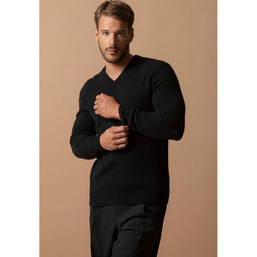 Perfect Cashmere Kaszmirowy sweter &quot;Enzo&quot; w kolorze czarnym ze sklepu Limango Polska w kategorii Swetry męskie - zdjęcie 187718611