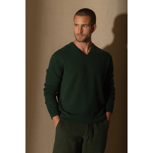 Perfect Cashmere Kaszmirowy sweter &quot;Lorenzo&quot; w kolorze ciemnozielonym Perfect Cashmere XL okazyjna cena Limango Polska