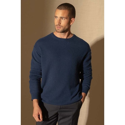 Perfect Cashmere Kaszmirowy sweter &quot;Soan&quot; w kolorze granatowym ze sklepu Limango Polska w kategorii Swetry męskie - zdjęcie 187718710