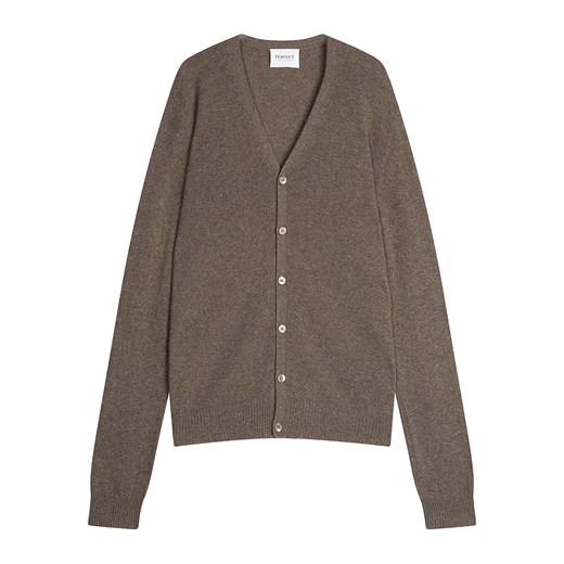 Perfect Cashmere Kaszmirowy kardigan &quot;Errol&quot; w kolorze szarobrązowym ze sklepu Limango Polska w kategorii Swetry męskie - zdjęcie 187718811